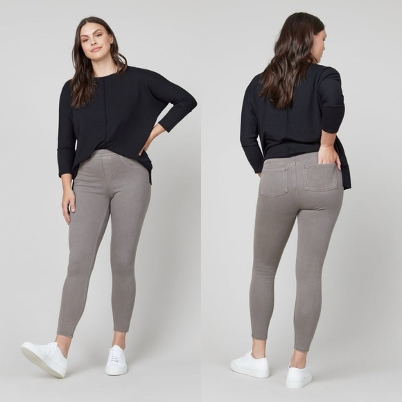 SPANX Jean-ish® Ankle Leggings | Earthy Taupe / Light Gray | Size Large - Picture 2 of 16